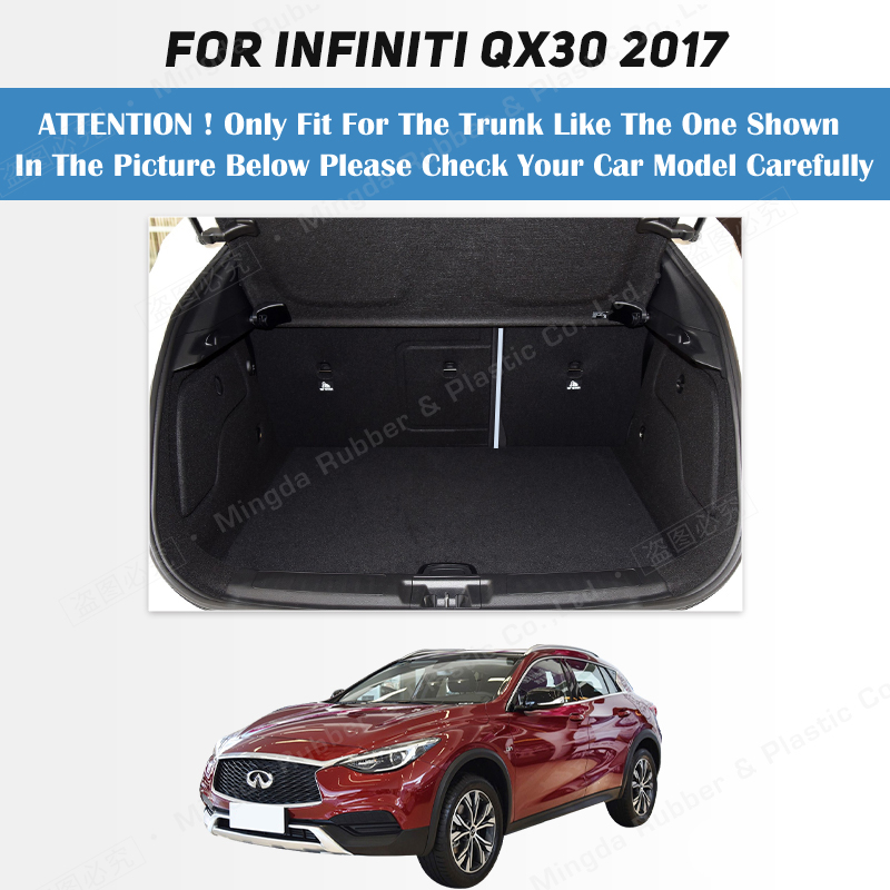Auto Full Coverage Trunk Mat For Infiniti QX30 5-Seat 2017 2018 Car Boot Cover Pad Cargo Liner Interior Protector Accessories aa701