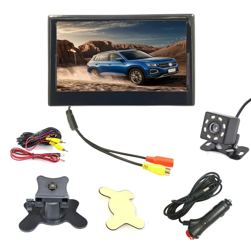 7 Inch Car Monitor TFT LCD Color Screen Car Rear View Camera Safe Parking Reversing Rear-view Display Monitor Support Car Camera