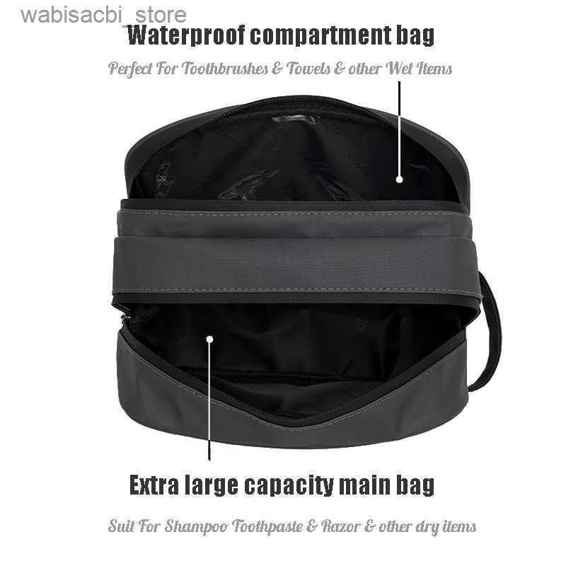 Cosmetic Bags Dry and Wet Larger Double Layer Travel Cosmetic Makeup Organizer Case Bag L49
