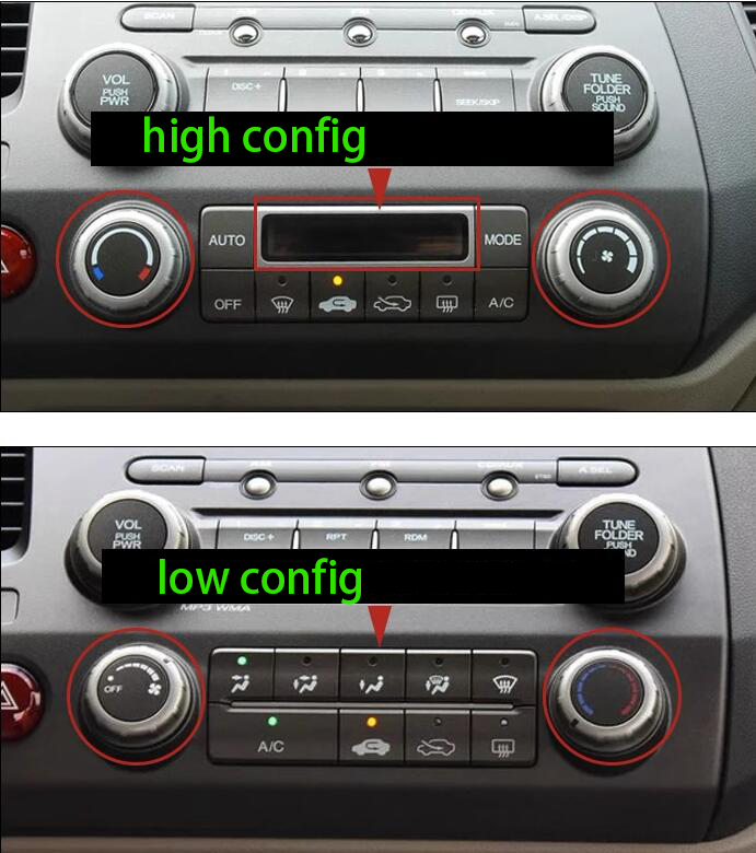 Conditioner Control Air Conditioning Panel Switch Knob Cover for Honda Civic 2006-2011