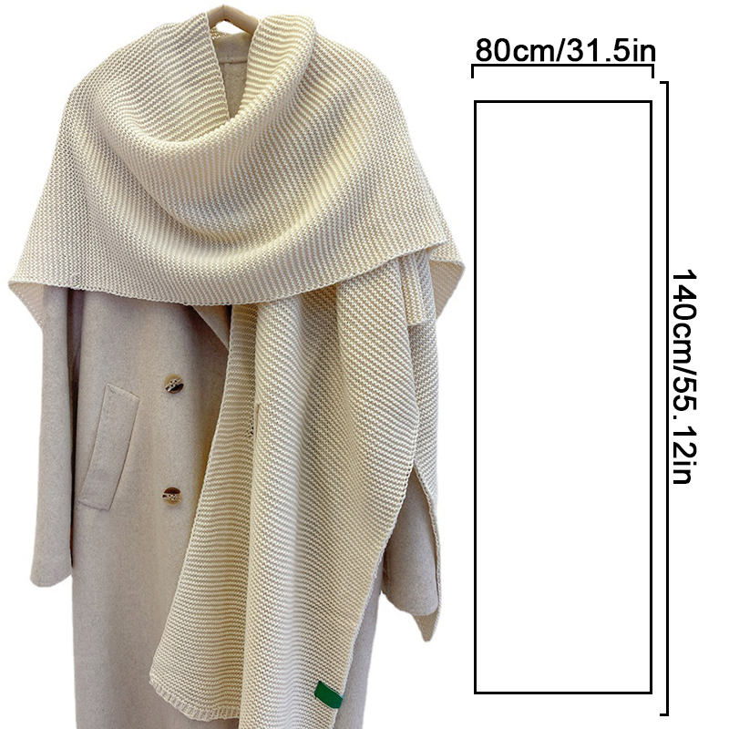 Women Neckerchief Scarf Knitted Shawl Large Neck Warm Solid Color Soft Costume Accessories Winter Lady Capes 1a8c5