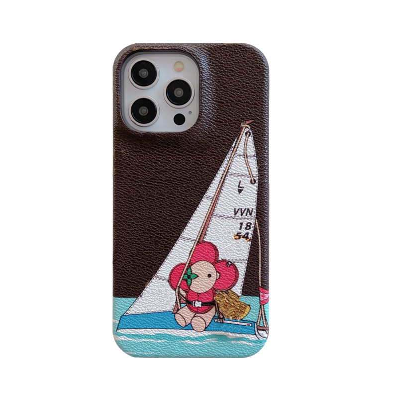 Fashion Designer Doodle Phone Cases for iphone 16 16pro 15 15Pro 14 14pro 14plus 13 13pro 12 12pro 11 pro max Luxury Pattern Leather Cellphone Case with box