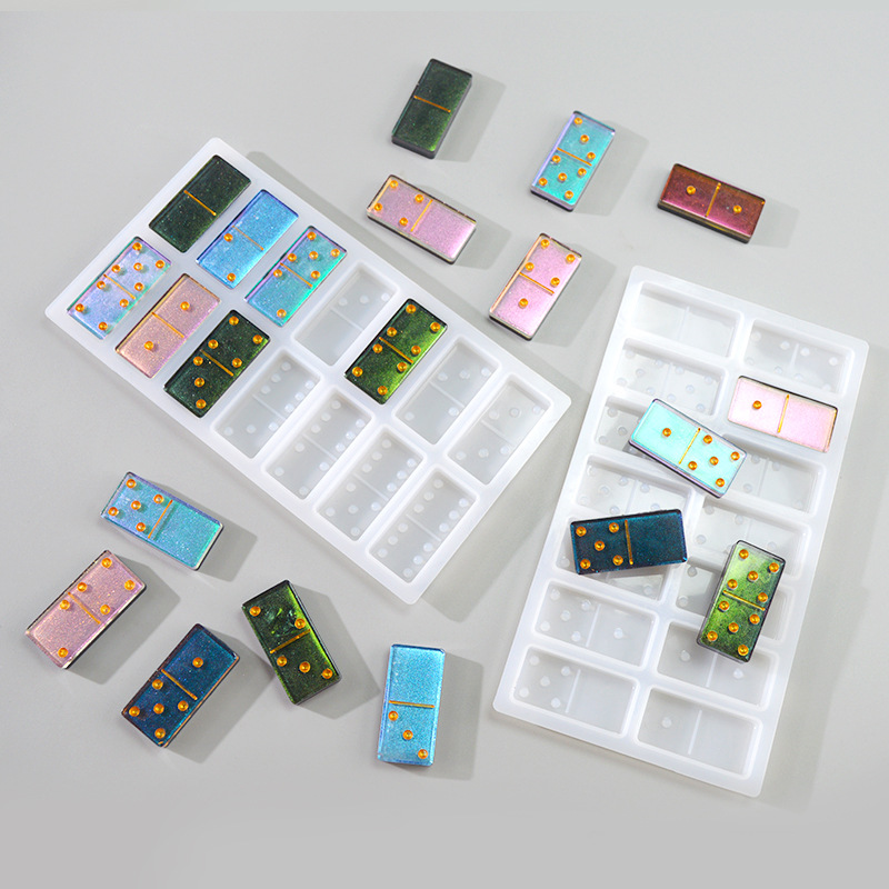 DIY Domino Crystal Epoxy Mold Dominos Game Resin Casting Molds Jewelry Accessories Making Handmade Art Crafts Silicone Mold