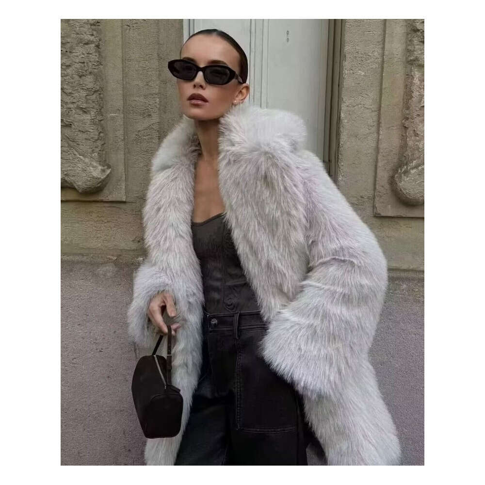 shanshi fur coat women Autumn/Winter Women's Wear Artificial Warm Medium to Long Thick Coat Fur Haining
