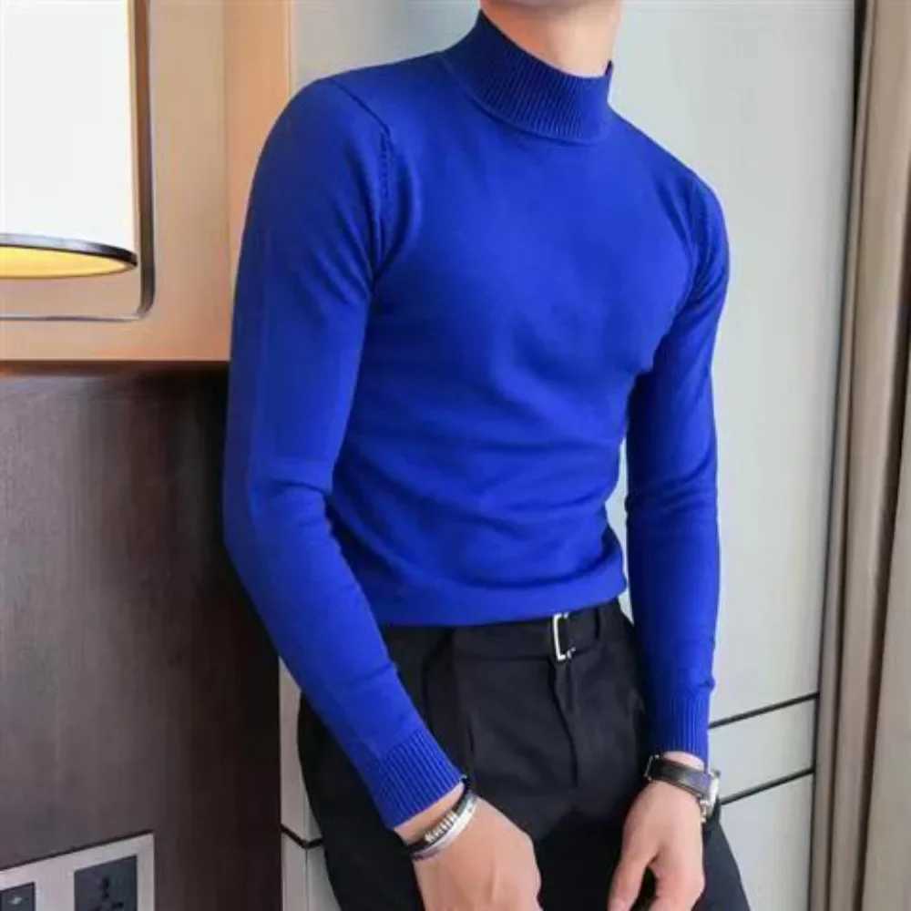 Knitwear Turtleneck Korean style long sleeved floral mens high neck streetwear popular clothing casual mens knitted sweater W2411111