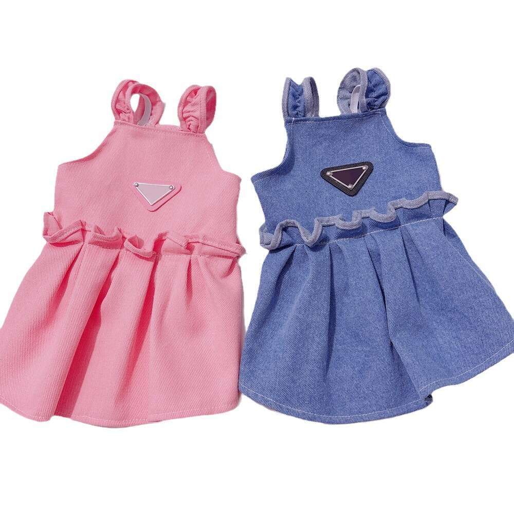 Matching Owner Outfits Clothes: Ins Pet Skirt Vest with Tractor Bears Design for Fadou & Corgi Couples - Small and Medium Dog Dress