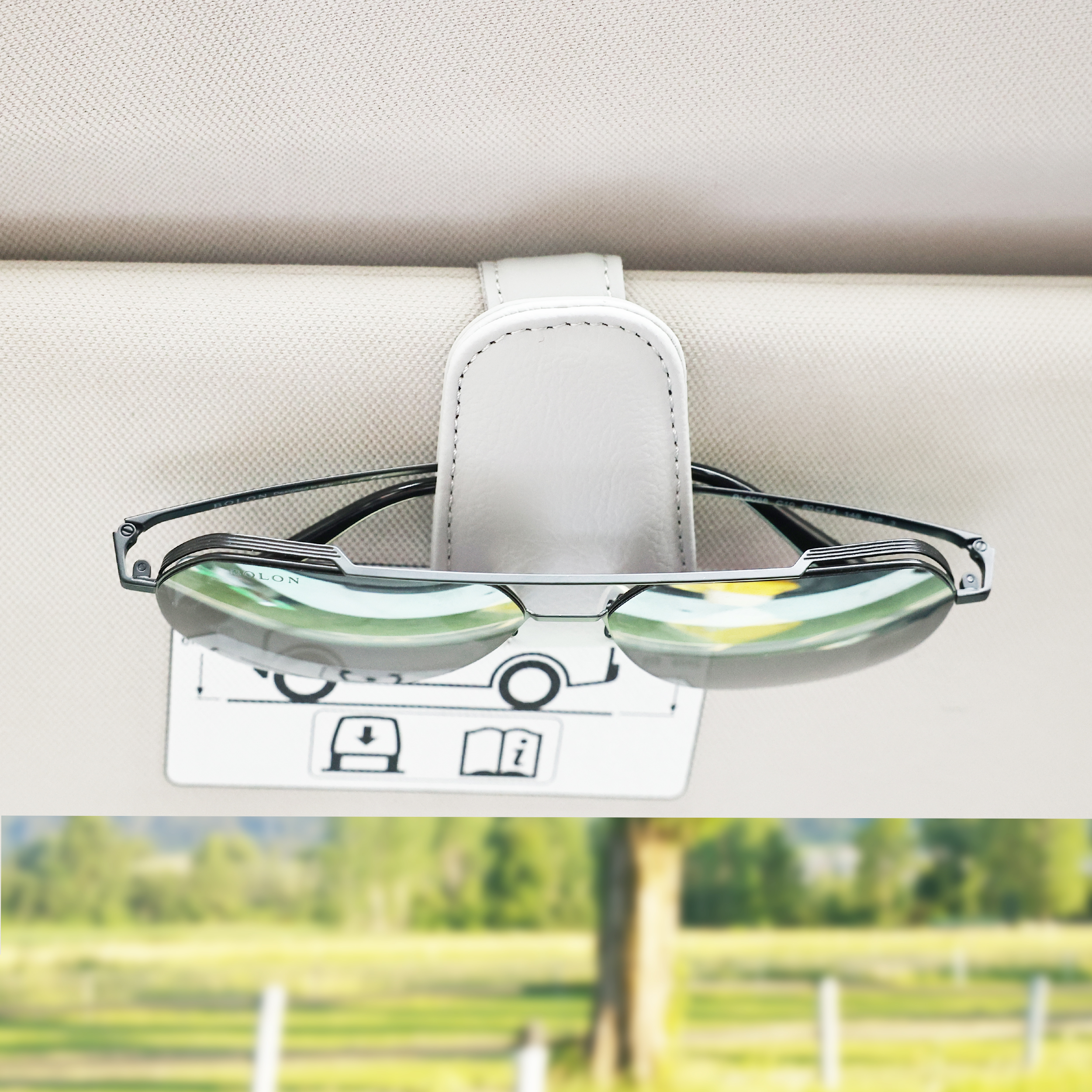 Magnetic Leather Glasses Holder for Car Sun Visor, Sunglasses Hanger Clip for Car SUV, Car Interrior Accessories d4ff5 5 2e15a