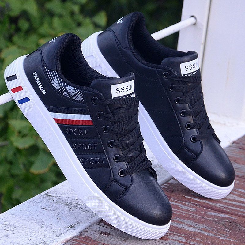 Men's Sneakers Casual Sports Shoes for Men Lightweight PU Leather Breathable Shoe Mens Flat White Tenis Shoes Zapatillas Hombre