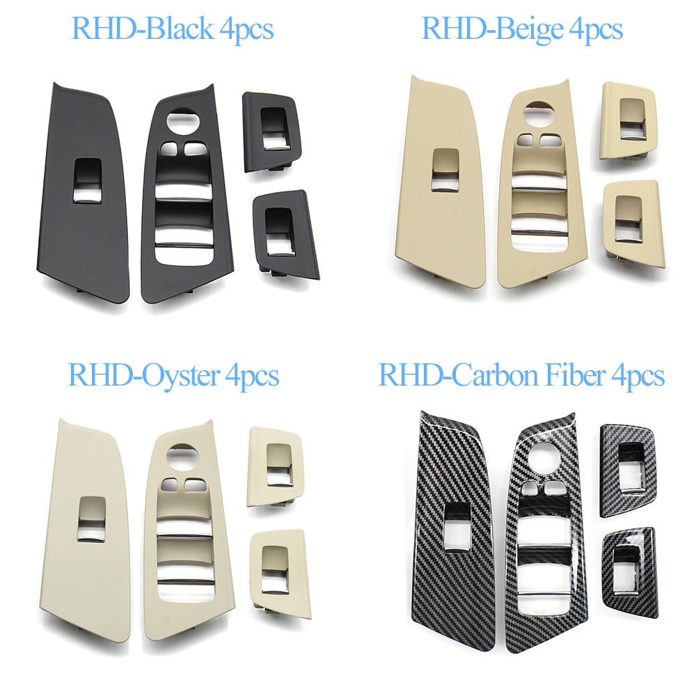RHD Interior Car Front Rear Door Window Lift Switch Panel Cover Trim For 5 Series M5 G30 G31 F90 525 528 2017 2018 2019 2020 10b1c