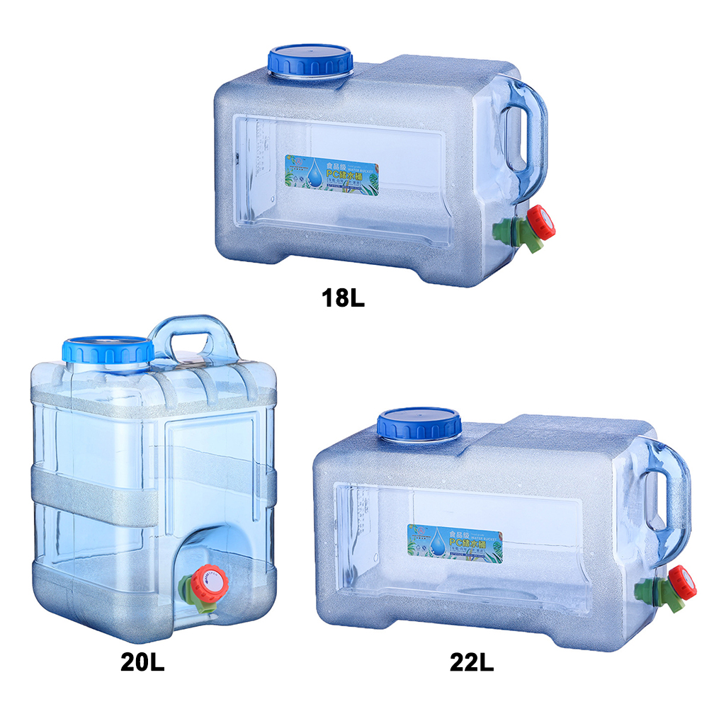 18/20/22L Water Carrier Tank Food Grade Water Storage Bucket Large-Capacity with Faucet Outdoor Accessories for Hiking Fishing 834c9