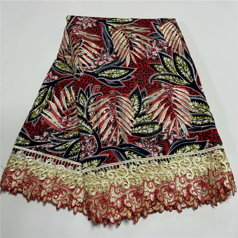 Wholesale Prices 2024 New Hot Sell African Wax Lace Fabric High Quality Wax Lace Craft DIY Textile Materia for Hand sewing 1992