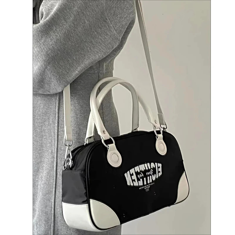 HAEX Vintage Womens Bag Trend LA Style Fashion Large Capacity Boston Casual Daily Nylon Crossbody Shoulder Bolso Mujer 241111