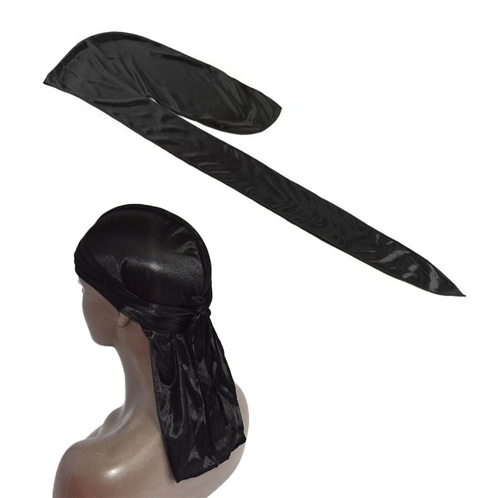 1pc Elastic Bandana Silk Durag Turban Hijab Pirate Hat for Men Women Hip-pop Head Scarf Chemo Cap Pre-Tied Headwrap