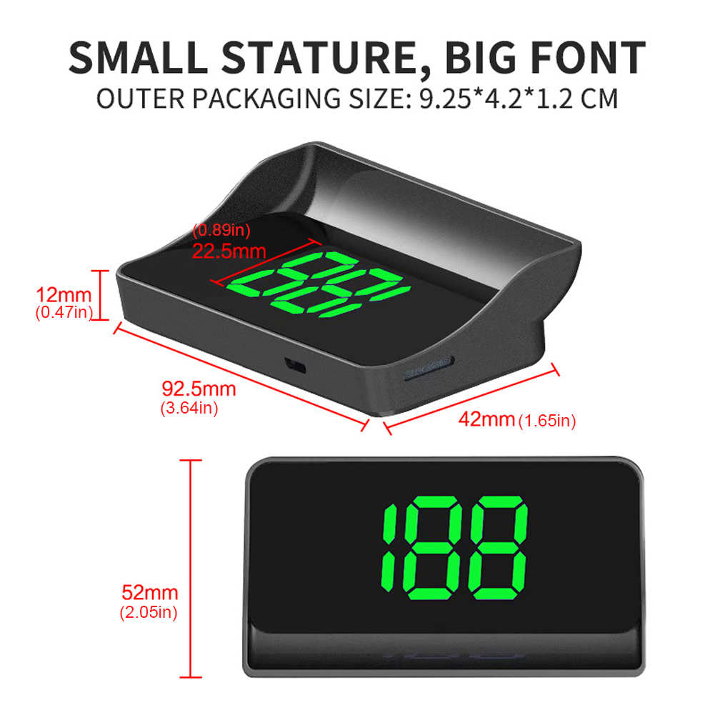 Car Digital GPS Speedo LED Display GPS Speed Detector Big Font Smart Head Up Display Windshield Speed Projector for Vehicle Auto