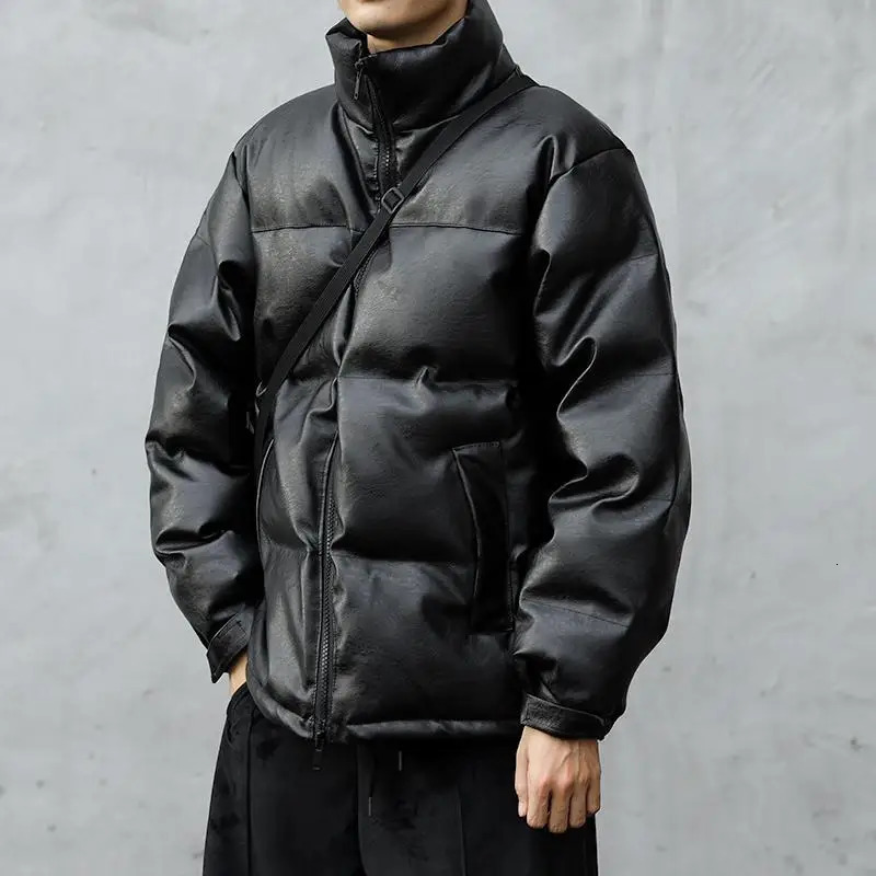Black Loose Thick Warm Mens Quilted Padded Coats Winter Joker Vintage Padding Harajuku Korean Reviews Many Male Jackets 241111
