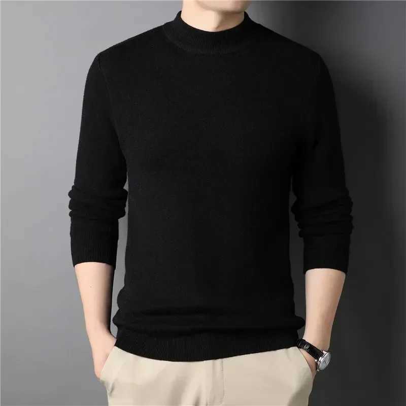 Wool 2023 new mens cashmere sweater half neck mens sweater knitting and drawing machine suitable for mens clothing W2411111