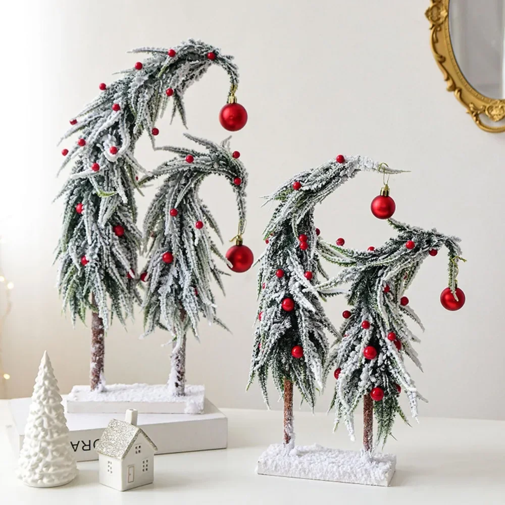 Snow Flocking Artificial Christmas Tree Fake Snow Powder Tree Wreaths Xmas Crafts Village Display Winter Christmas Decorations