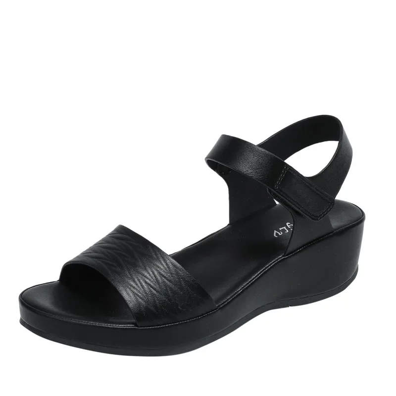 Hook Loop Summer Shoes Women Sandals Wedges Platform Golden Chunky Summer Sandals Shoes for Women Sport Beach Sandal Wedges