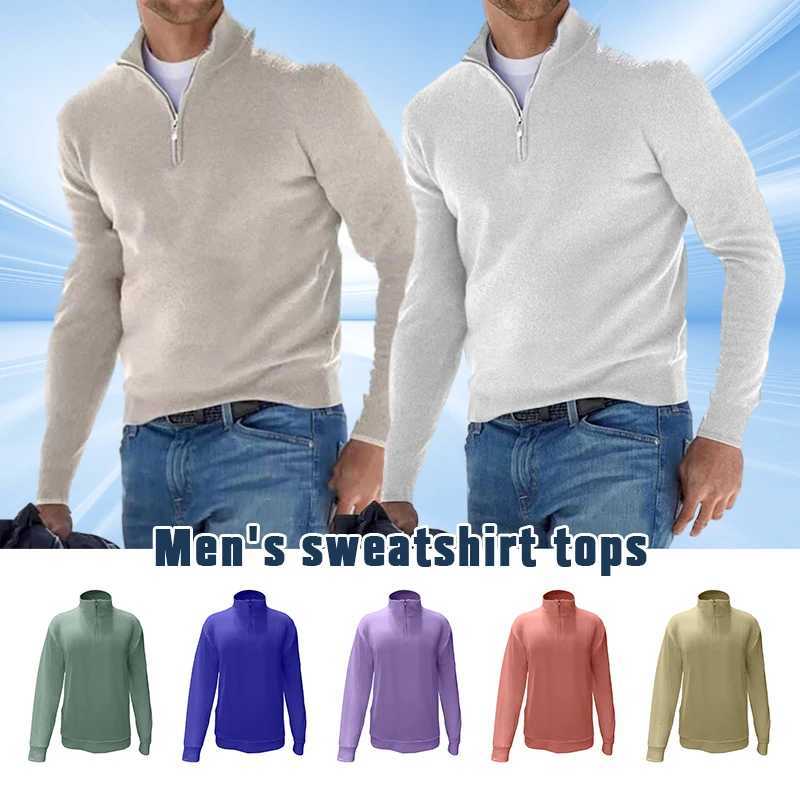 Mens spring and autumn sportswear imitates cashmere zipper basic sportswear long sleeved sportswear half zipper turtle neck warm zipper W2411111