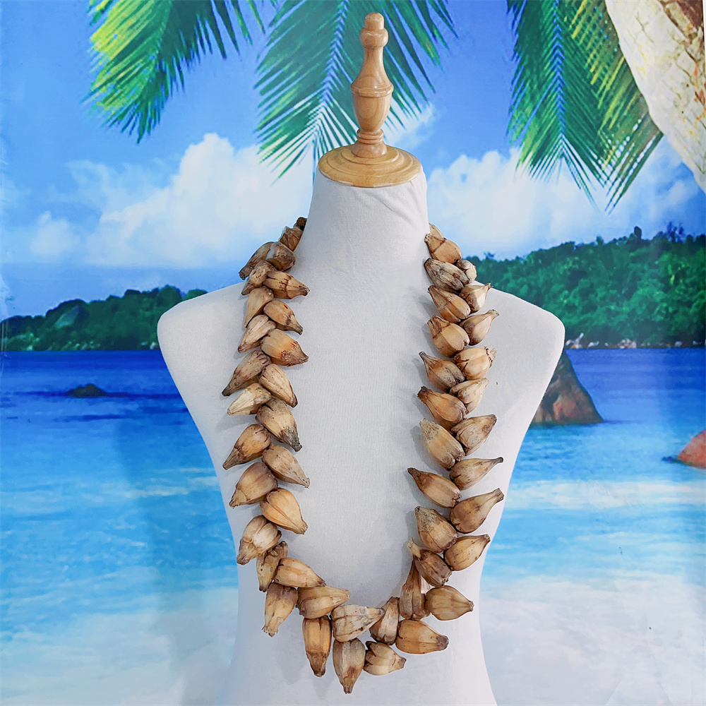 Samoan Mens Traditional Natural Ula Fala Necklace Formal Ocns Handmade Ceremonial Necklace Chic Women Brown Accessories b0a15