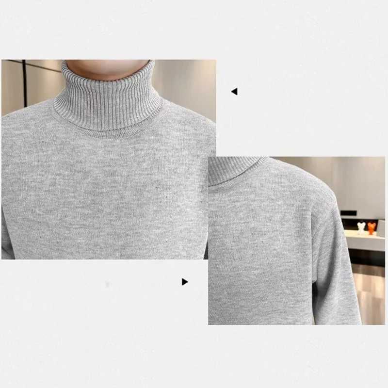 Mens knitted fabric turtle neck hot selling sweater classic pocket color long sleeved zipper comfortable holiday party sweater W2411111