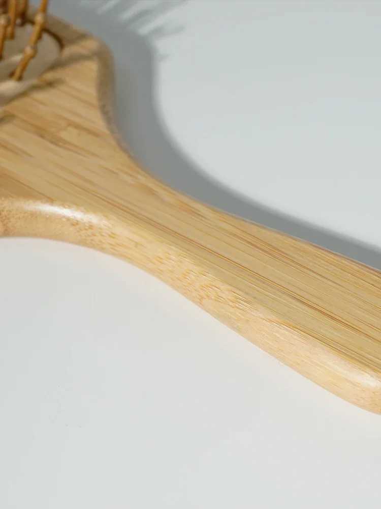 Eco bamboo brush natural wood anti-static and chamfering brush hair scalp massage comb air cushion mens styling tool W241112