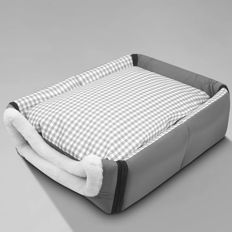 Enclosed Warm Bed for Small Medium Dogs Foldable Waterproof Dog Cave House Removable Cat Nest Basket Pet Supplies