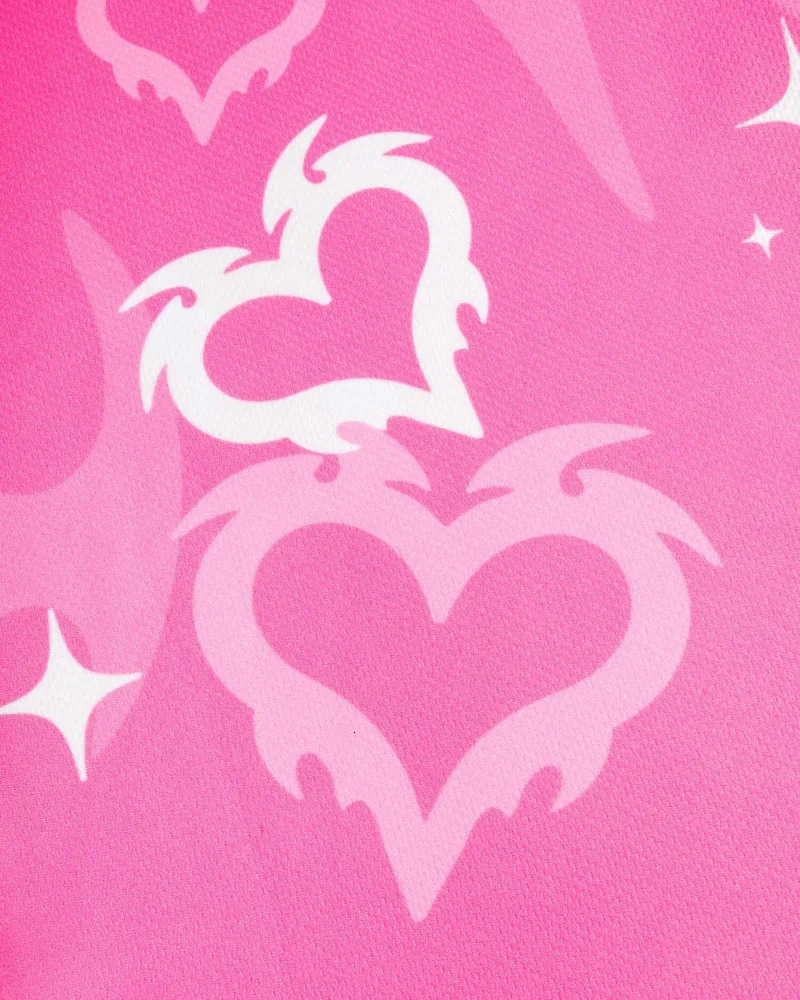 Y2K retro aesthetic love pattern street clothing T-shirt mens motorcycle Gothic trend casual loose long sleeved zipper 241112