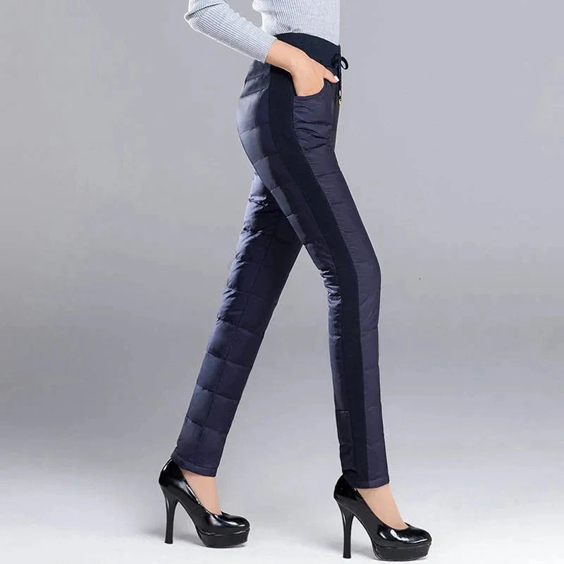 Winter cotton ultra-thin pencil pants womens high waist casual thick warm pants plus 4xl chiffon ankle length Spodnie 241112