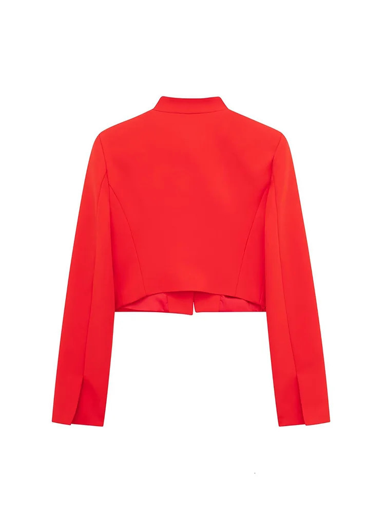 OIINAA Womens Red Jacket Long Sleeve Pocket Office Womens Short Sleeve Jacket Cover Button Autumn Winter Jacket Coat 241111