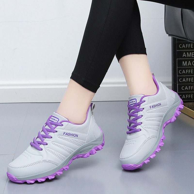 2025 new Sneakers Leather Women Fashion Breathable Running Shoes Lightweight Ladies Platform Female Walking fadc