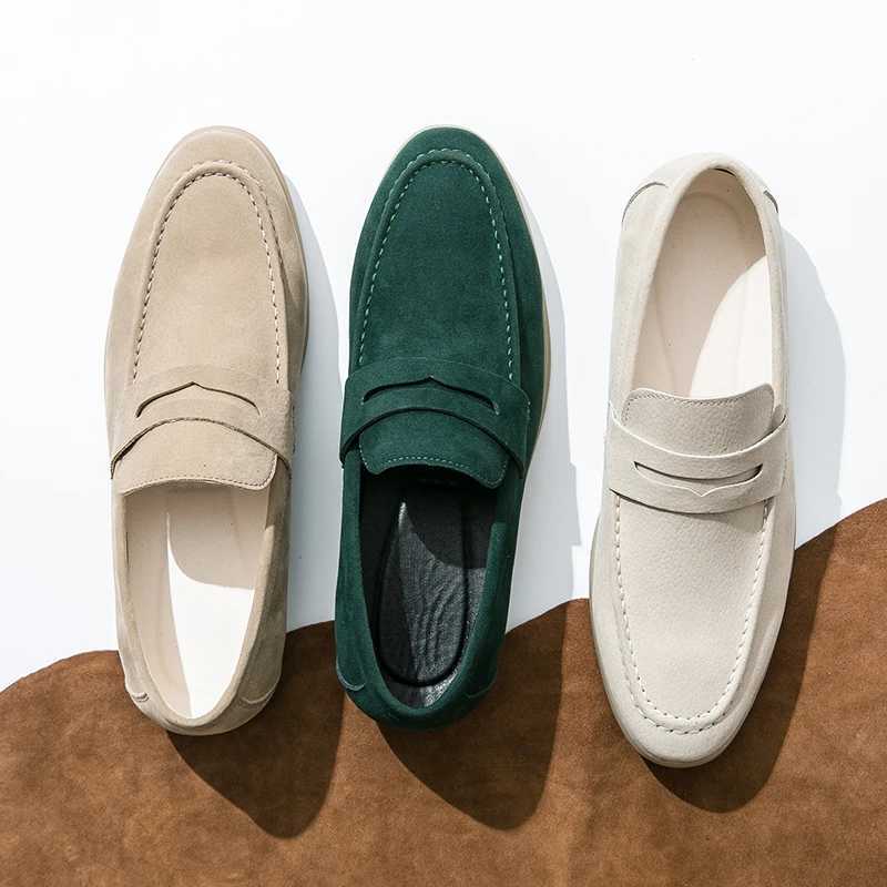 Men's Suede Penny Loafers - Slip On Comfort hot Driving Shoes, Leather Casual Flats for Walking