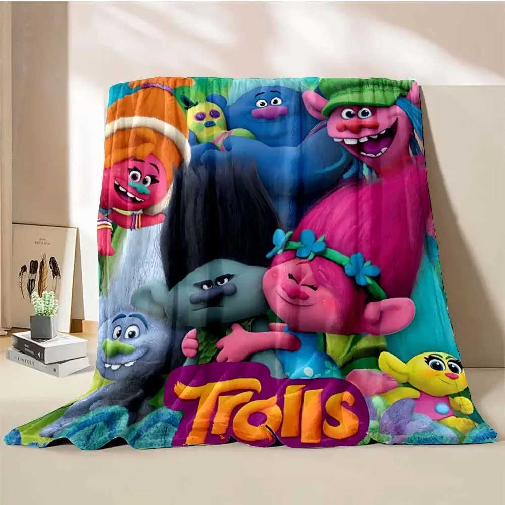 Trolls Band Together Cartoon Blanket Warm Soft Fluffy King Size Throw Kid Adult Sofa Bed Break Blanket Cover Travel Throw GiftXJ241111
