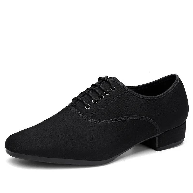 Mens Modern Jazz Sneakers Professional Black Oxford Upper Latin Salsa Shoes Plus Size Low Heel Tango Dance Ball Shoes 241111