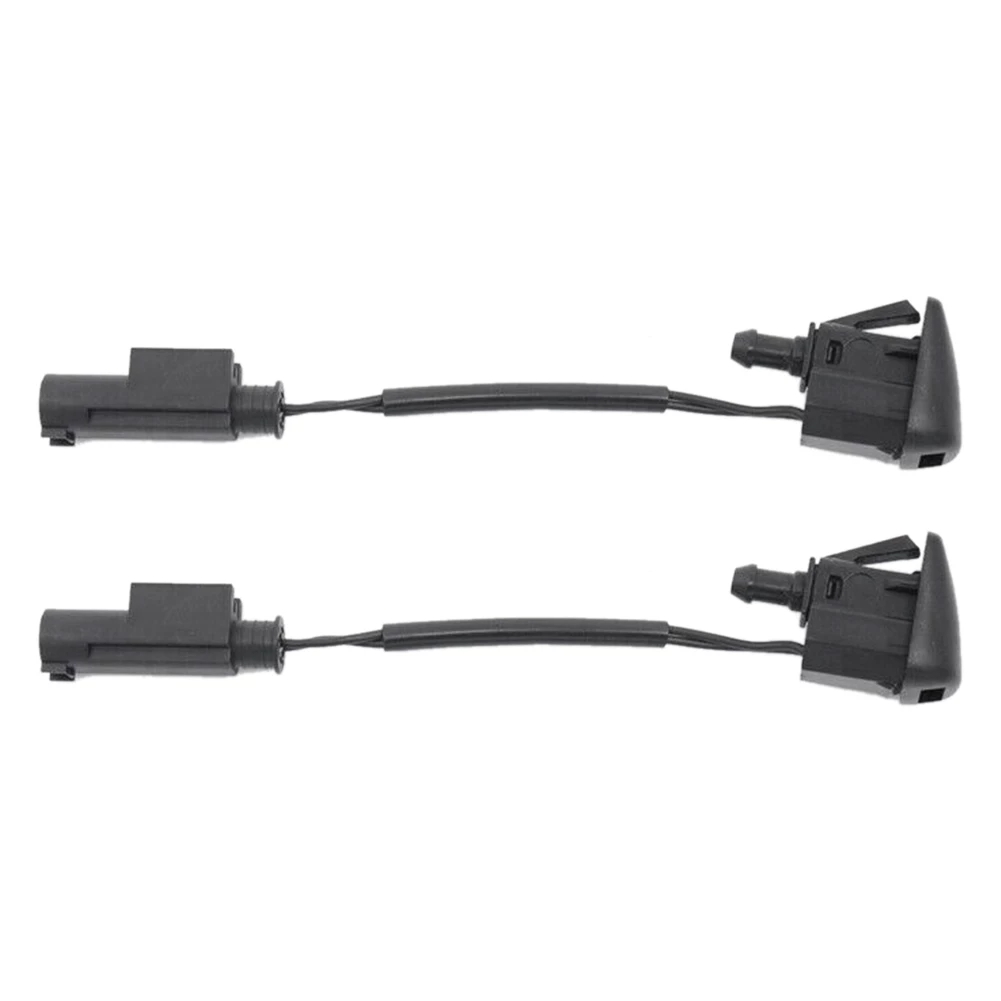 1 Pair Windshield Washer Sprayer Nozzle Jet Heated 61667046060 For 2004-2010 5 Series E60 E61 525I 528I 530I 535I