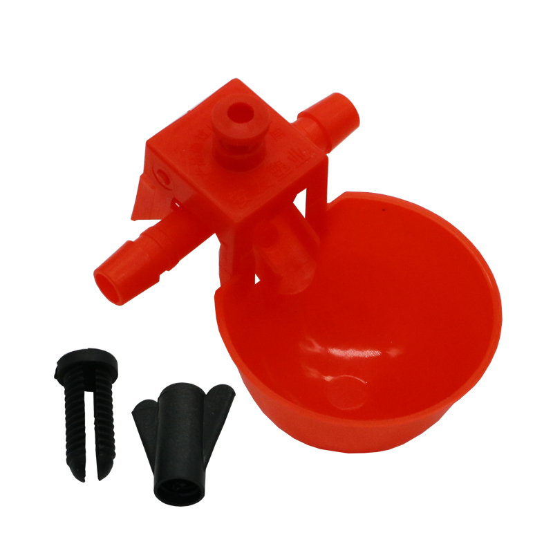 50 Sets Red Quail Waterer Animal Feeders Automatic Bird Coop Feed Poultry Chicken Fowl Drinker Water Drinking Cups