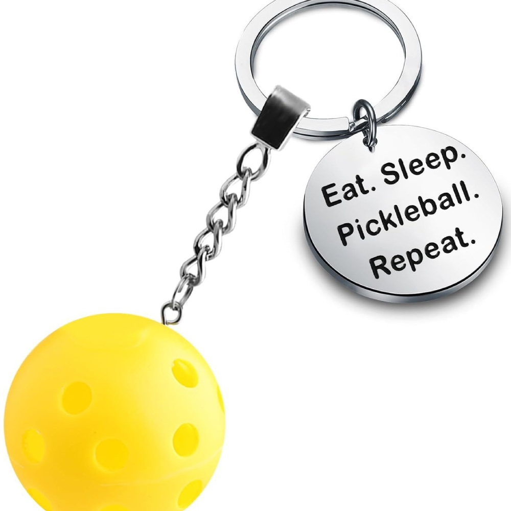 Pickleball Keychain Portable Metal Keychain Ideal Keyring for Bags Luggage Wallets and Pickleball Accessories Perfect Gift
