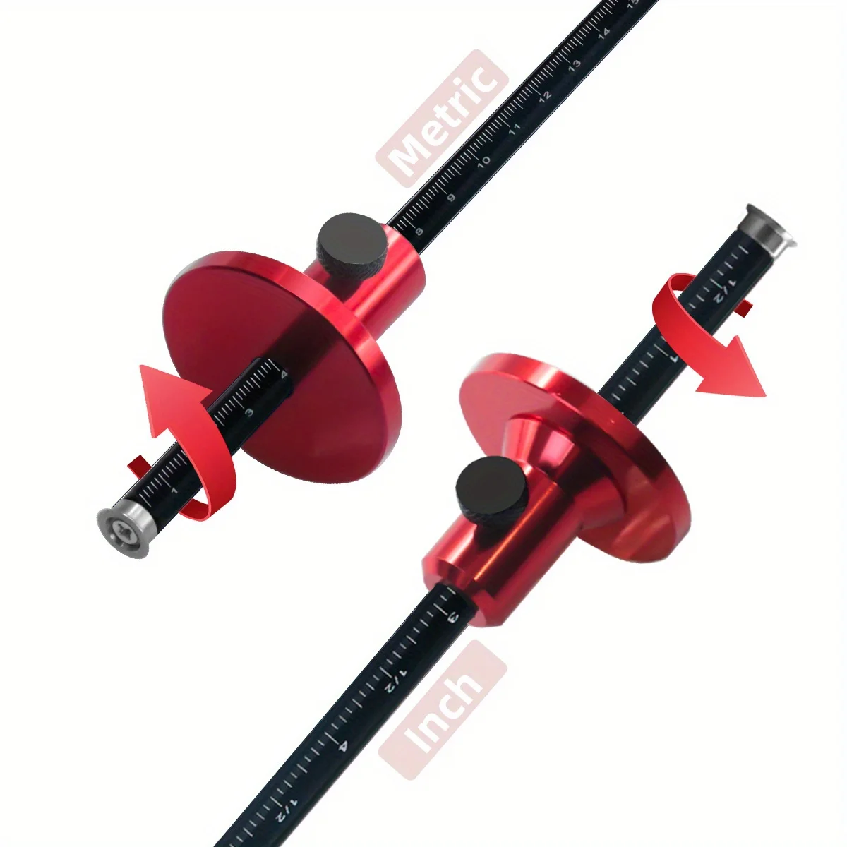 Wheel Marking Gauge Dovetail Jig Guide Marker Aluminium Alloy Scribing Tool - Woodworking 1:5 1:8, Inch/MM Scale Ruler