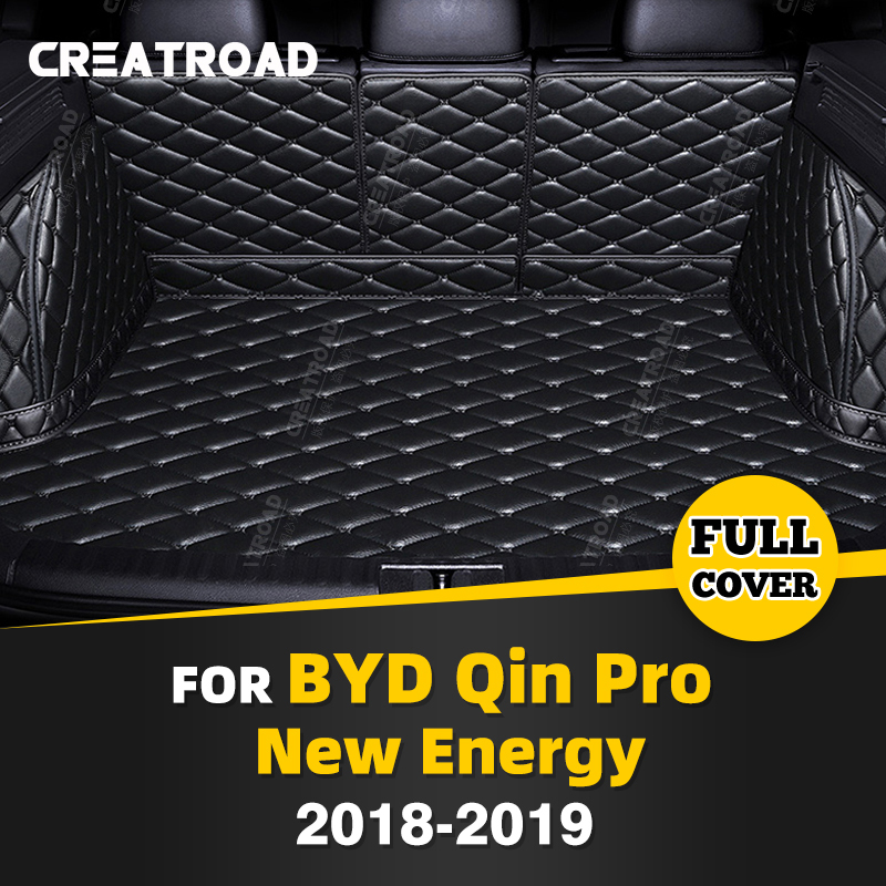 Auto Full Coverage Trunk Mat For Qin Pro New Energy 2018 2019 Car Boot Cover Pad Cargo Liner Interior Protector Accessories b2f15