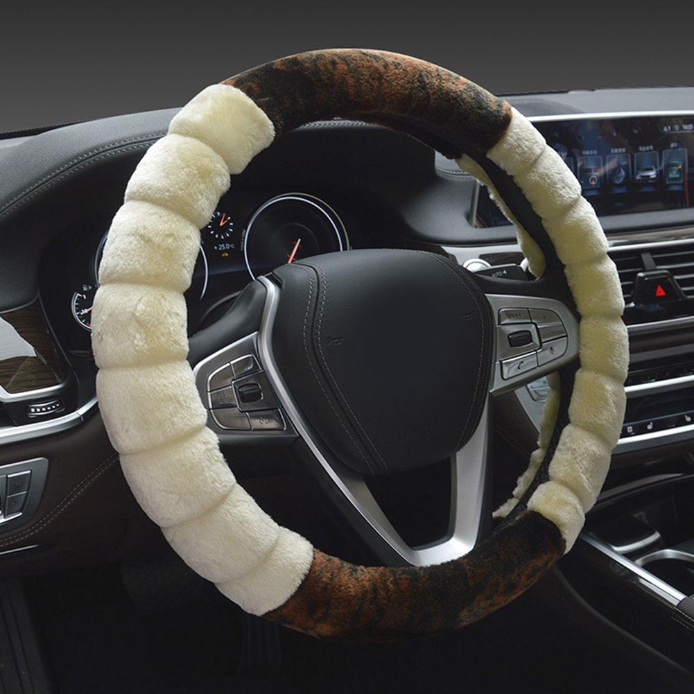 Universal Winter Super Soft Plush Car Steering Wheel Warm Faux Auto Fur Steering-Wheel On 37/38cm The Cover Handlebar W8S1