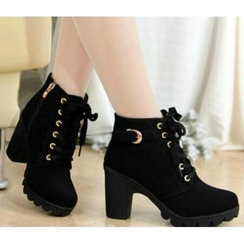 2024 Spring/Winter Womens Pump Boots High Quality Lace European Womens Shoes PU High Heels Quick Delivery 241111
