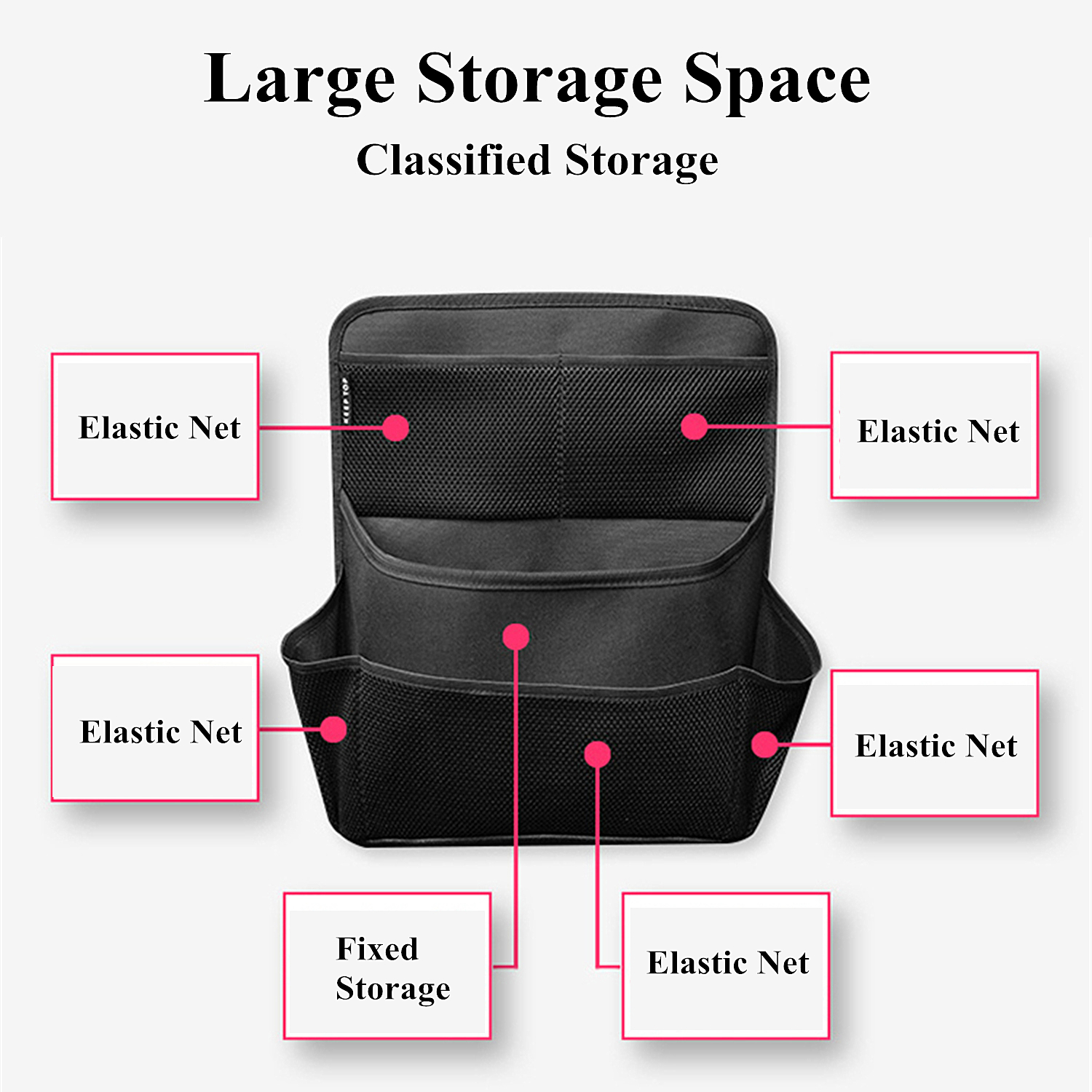 Car Seat Back Organizer Auto Back Seat Storage Bag with Multi-Pocket Oxford Tray Holder Stowing Tidying Interior Accessories 1b7b4
