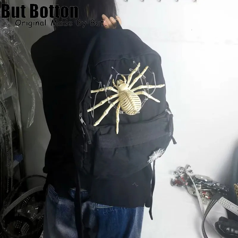 Large capacity backpack student Gothic punk Y2K harajuku subculture street clothing school bag gift 241111