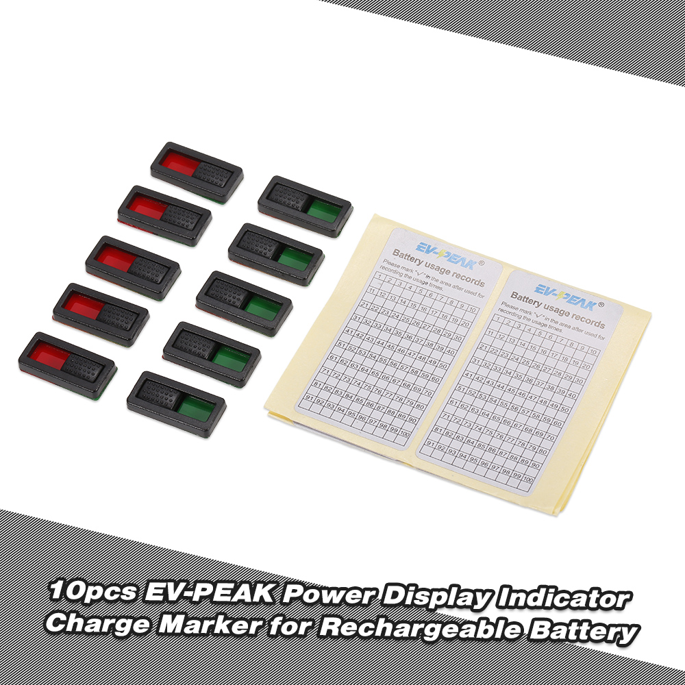 10pcs EV-PEAK GA102 Power Display Indicator Charge Marker Record Sticker for Rechargeable Battery
