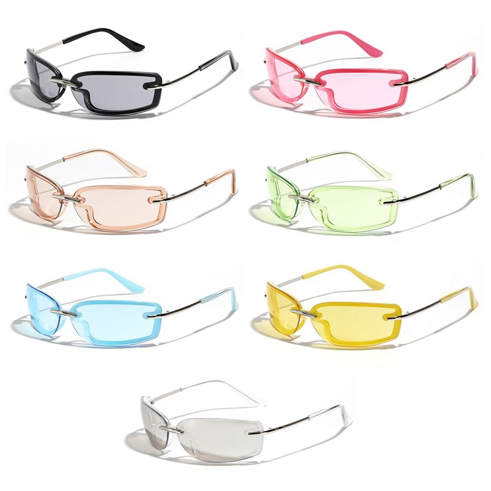 Y2K Wrap Around Sunglasses for Women & Men, 2000'S Punk Sunglasses, Candy Color Sun Glasses Goggles Shades UV400 Eyewear