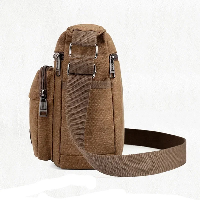 Fashion Men Canvas Crossbody Shoulder Messenger Bags Man Cross Body Bag Casual Multi Function Portable Male 241111