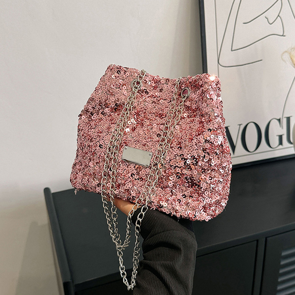 Fashion Sequined Women's Bucket Bag Handbags Female Crossbody Shoulder Bag Tote Purse Chain Messenger Bag Lady Handbag tote