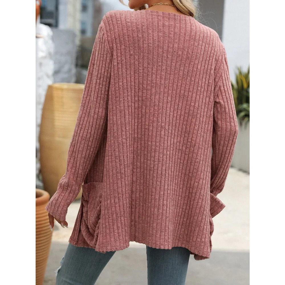 Solid Color Casual Loose Cardigan For Women 2024 Autumn Winter Fashion Womens Oversize Knitted Sweater Vintage Female Knitwears 241108