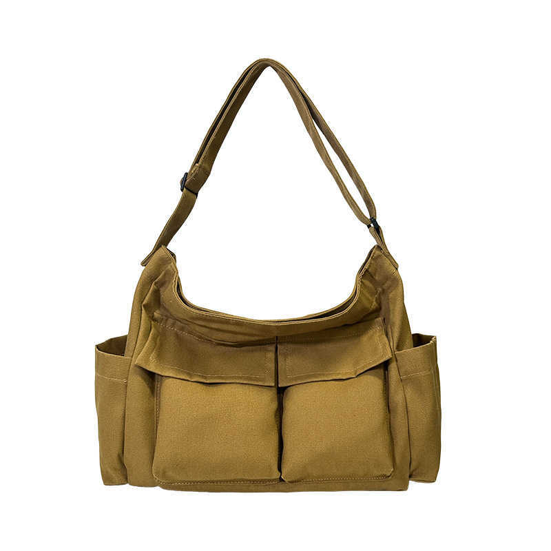 2024 Winter New Artistic Simple Single Shoulder Tote Bag Ins Large Capacity College Student Classroom Bag Crossbody Bag for Women