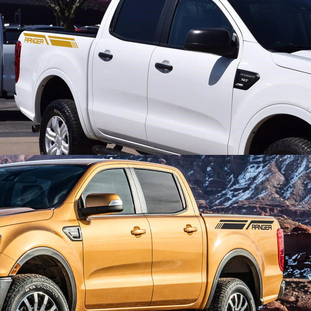 Pickup Side Sticker For Ford Ranger Raptor T6 XLT T8 T7 Car Stripes Style Decor Decal Truck Vinyl Cover Auto Tuning Accessories